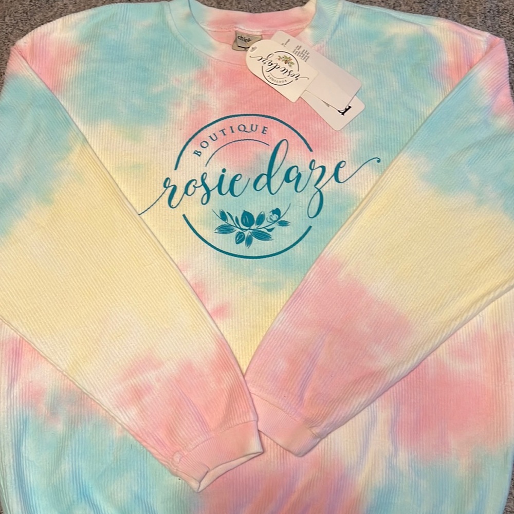 Rosie Daze Tie Dye Corded Crew